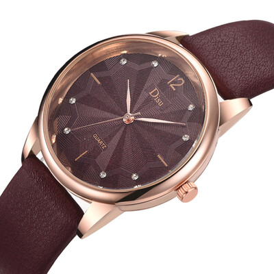 

RM Luxury Fashion Lady Leather Belt Watch Leaf Texture Analog Quartz Watch