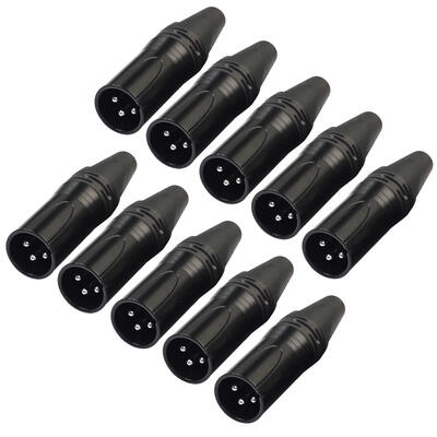 

10pcs XLR 3Pin Male DIY Audio Cable Mic Connectors Solder Plug Mic Adapters