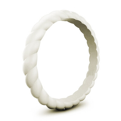 

1Pc Silicone Wedding Ring For Women Thin Braided Rubber Wedding Bands For Men Women Sports Active Fitness Riding Climbing Work
