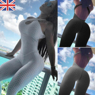 

Women Sport Gym Yoga Running Fitness Jumpsuit Bodysuit Pant Leggings Athletic UK