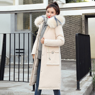 

Tailored Fashion Outerwear Long Sleeve Hooded Jackets Cotton-padded Pockets Bandage Coats