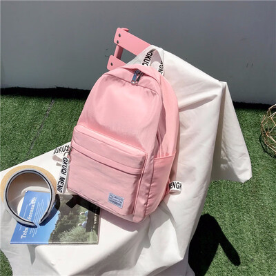 

School Backpack for High School Girl Pink Cute Backpacks Women Nylon Waterproof Schoolbag Bagpack Female Youth Back Pack Woman