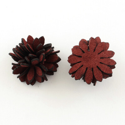 

Handmade Faux Suede Costume Accessories Flower DarkRed 25x15mm