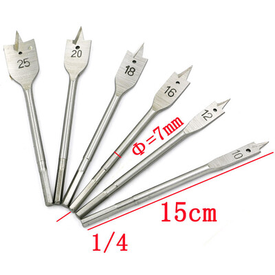 

〖Follure〗Self Cut Spade Flat Wood Drill Bit Six Angle Wood Working Hole Opener Set