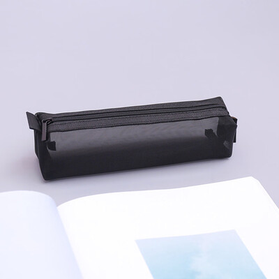 

Cute Student Pen Pencil Case Nylon Mesh Pouch Makeup Bag Zipper Bag Pouch