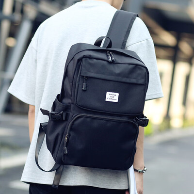 

Ai Biaohan Edition Shoulder Bag for Mens Leisure Travel Sports Backpack Computer Fashion Simple Bookbag for College Students Chao