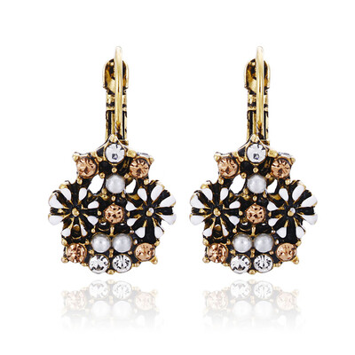 

Vintage Flower Colorful Earrings Fashion Geometry Elegant Earrings Womens Jewelry Modern Jewelry Ear Girl Gift