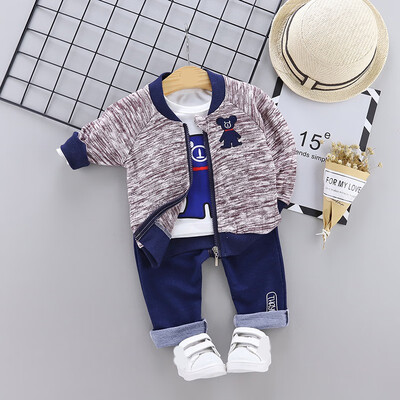 

Autumn Baby Boys Long Sleeve Crtoon Print TopsCoatDenim Pants Trouser Costume Set