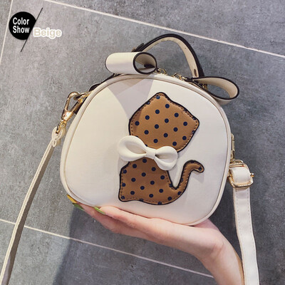 

Cute Cat womens shoulder bag crossbody bags for Girl women 2019 Soft PU leather Small luxury handbags women bags Messenger Bags