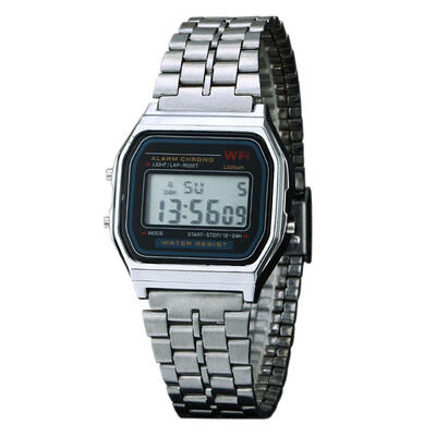 

2016 Vintage Men Women Stainless Steel Top Digital Alarm Stopwatch Watch