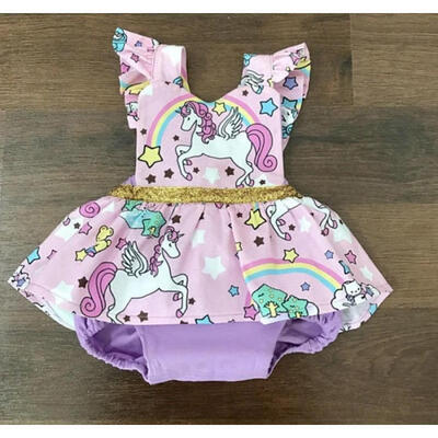 

Newborn Baby Girls Unicorn Romper Jumpsuit Bodysuit Dress Clothes Outfits Summer