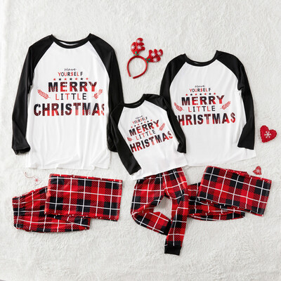 

Tailored Christmas Children Kids Printed Letter TopPants Xmas Family Clothes Pajamas