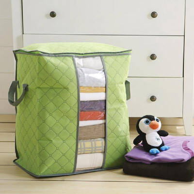 

Non-woven Storage Bag Quilted Large Capacity Multifunction Dust-Proof Moisture-proof Bamboo Fiber Clothing Pillow Organizer