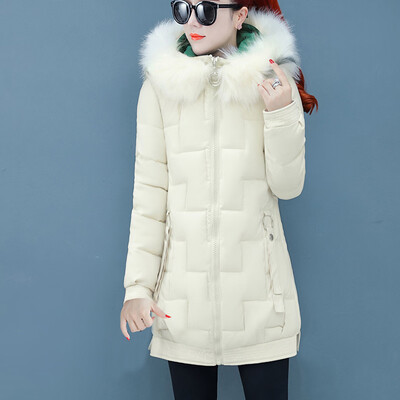 

Tailored Vointage Women Winter Warm Coat Hooded Thick Warm Slim Jacket Long Overcoat