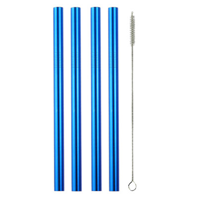 

Toponeto 4Pcs Colourful Long Stainless Steel Metal Drinking Straws Reusable Drinking Straws