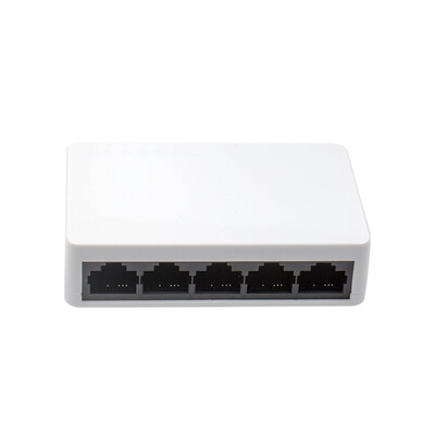

Network Switch 5 Ports Fast Ethernet 10100Mbps LAN RJ45 Switcher Hub with Power Adapter for Desktop PC