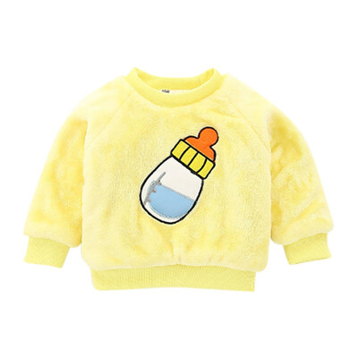 

Winter Warm Baby Girl Boy Sweatshirt Long Sleeve Cute Printed O-Neck Thick Sweatshirts Tops