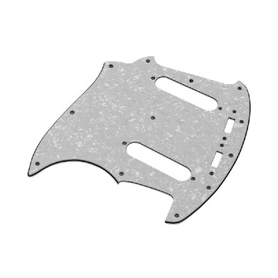 

3 Ply PVC Electric Guitar Pickguard with 2 Single Coil Pickup Hole for Mustang MG69 Guitar Replacement Part White Pearl