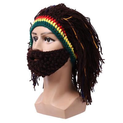 

Greensen Funny Creative Interesting Handmade Wig Hat Dreadlock Periwig Whiskers Beard Wig Hat Coffee