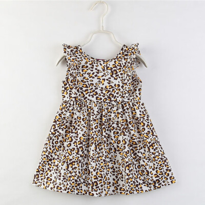 

Toddler Kid Baby Girl Leopard Printed Sleeveless Princess Dress Clothes