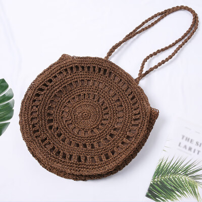 

Women Handbags 2019 Chic Design Straw Woven Shoulder Bags Women Hollow Out Beach Large Capacity Bags Reusable Shopping Bags