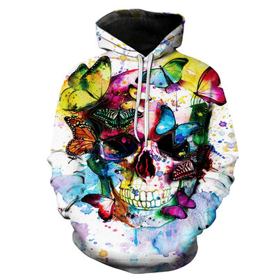 

Toponeto Mens Casual Scary Halloween Lover 3D Print Party Long Sleeve Hoodie Top Blouse
