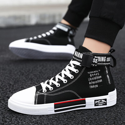 

Mens shoes summer high-end youth Korean version of the trend canvas leisure autumn junior high school students black board shoes