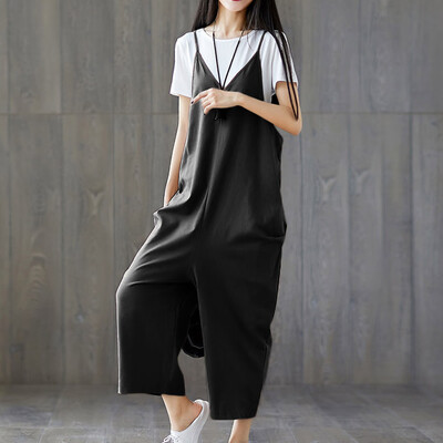 

Tailored Women Strap Wide Leg Pants Vocation Dungarees Casual Jumpsuits Trousers Rompers