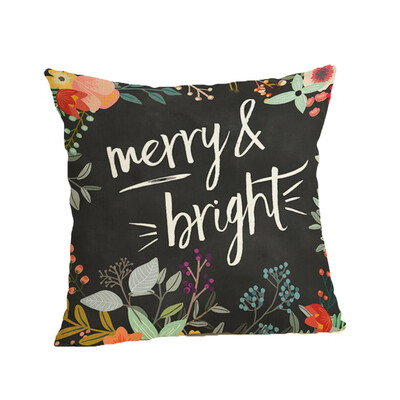 

Tailored Happy Christmas Pillow Cases Linen Sofa Cushion Cover Home Decor Pillow Case
