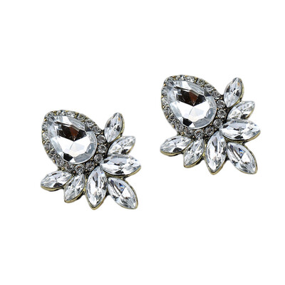 

1 Pair Elegant Women Lady Jewelry Black Crystal Rhinestone Stud Earrings