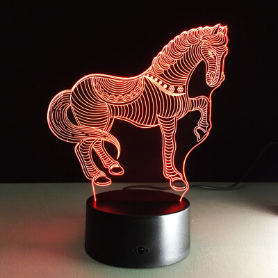 

Yeduo 3D LED Animal Nightlights Horse Desk Table Lamp USB Bedside Night Light