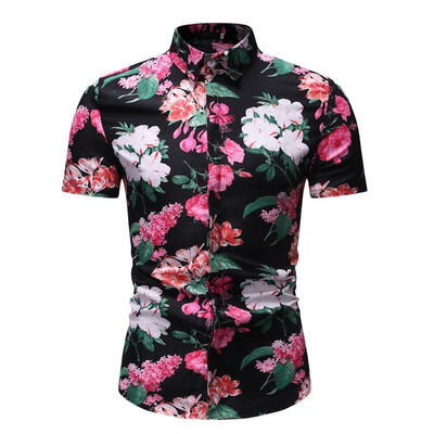 

Mens Shirt Summer Fashionable Casual Floral Printed Short Sleeve Shirts