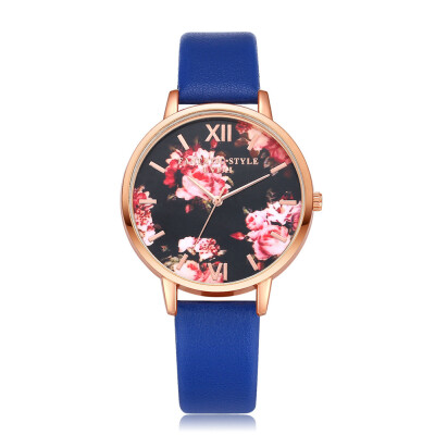 

Unique Womens Watches Flower PatternThin Scale Silver Dial Ladies Quartz Wristwatch Leather Clock Fashion Relogio Feminino