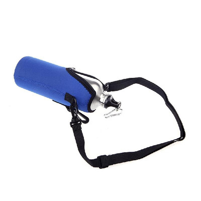 

1000ML Bottle Insulator Outdoor Zipper Removable Straps Neoprene Blue