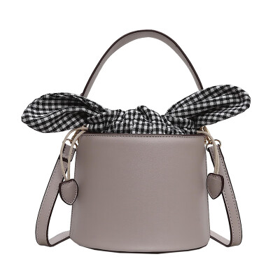 

New Spring&Summer Women Bucket Messenger Bag Girl PU Leather Fashion Shoulder Womens Small Cute Handbag Bow Crossbody Bag