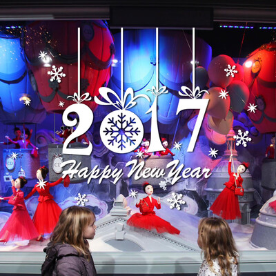 

〖Follure〗New Year 2017 Merry Christmas Wall Sticker Home Shop Windows Decals Decor