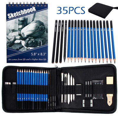 

35pcs Professional Sketching Drawing Pencils Set Art Pencil Kit Graphite Charcoal Artist