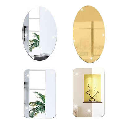 

Mirror Wall Sticker Oval Self Adhesive Rectangular Bedroom Store Art Decor Mirrored Decorative Decals Poster Paster