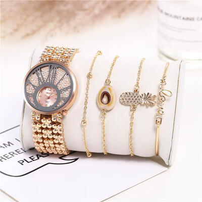 

Bling Bling Diamond Watch Set WomenS Luxury Brand Stainless Steel Quartz Wristwatch Creative Crystal Rhinestone Gold Watches