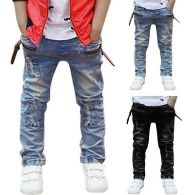 

Toddler Kids Baby Boy Patch Long Jeans Pants Girl Denim Trousers Bottoms 2-7Y