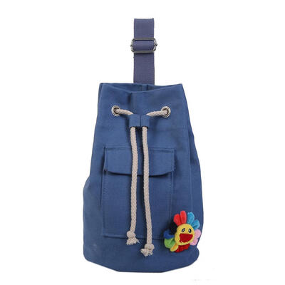 

Canvas Shoulder Bags Casual Women Rope Pocket Large Messenger Crossbody Bag