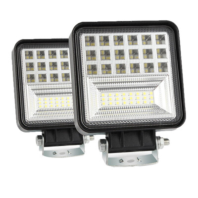 

2PCSSet LED Work Light Bar 126W 12600LM 6000K 4inch Six Row Square Waterproof Car Truck Off-Road Boat Lamp