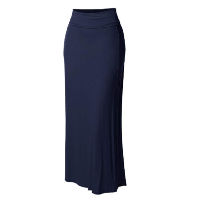 

Womens Skirts Pure Color High Waist Slim Bodycon Pencil Office Long Maxi Skirt