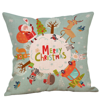 

〖Follure〗Merry Christmas Pillow Cases Cotton Linen Sofa Cushion Cover Home Decor