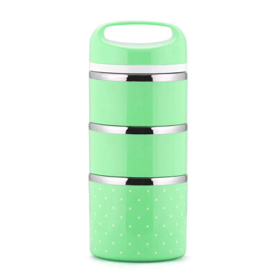 

Portable Stainless Steel Three Layer Thermal Lunch Bento Box Storage Container
