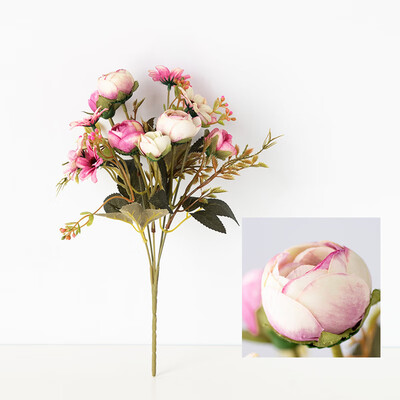 

Camellia Simulation Bouquet Artificial Silk Flower Rose Wedding Home Table Decor