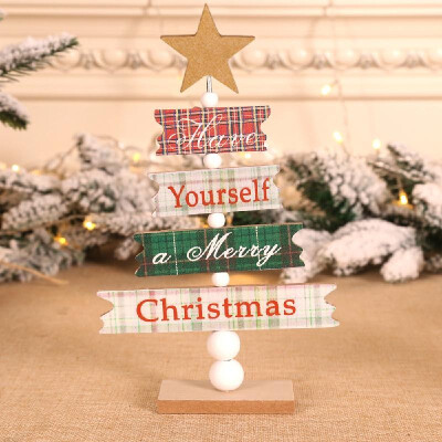 

Creative Christmas Wooden Pendant Wood Widget Painted Letter Christmas Tree Desktop Layout