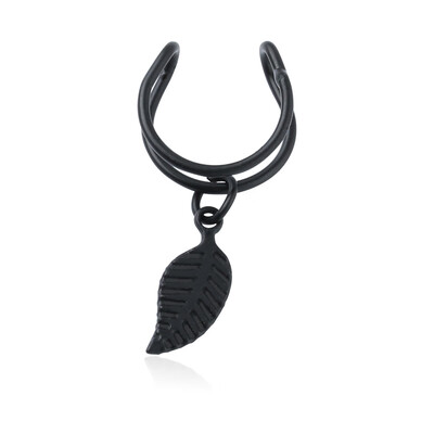 

E0479 New Arrival Leaf Clip Earrings GoldSilverBalck Ear Clip 1 Piece Punk Ear Cuff For Women Men Exquisite Gift Drop Shipping