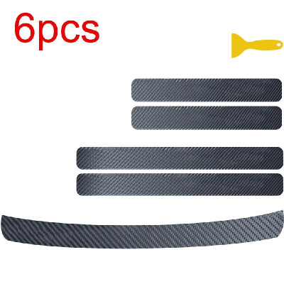 

6pcs Universal Car Bumper Guard Decal Door Plate Still Sticker Anti-Scratch Carbon Fiber Bumper Protector Trim Car Accessories