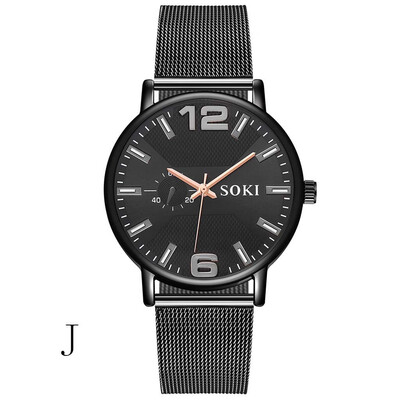 

Gobestart Mens Fashion Unobtrusive Business Simple Single-eye Personality Net Belt Watch